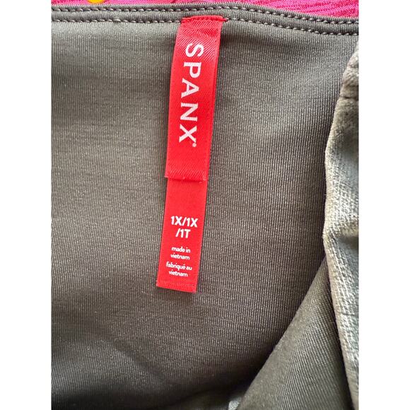 SPANX Olive Green Velvet Waist Slimming Shaping Shapewear Leggings Sz 1X - Picture 3 of 5